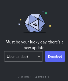 A screenshot of a Discord update prompt